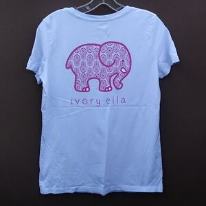 Ivory Ella Back Big Elephant Logo T-Shirt Sz L